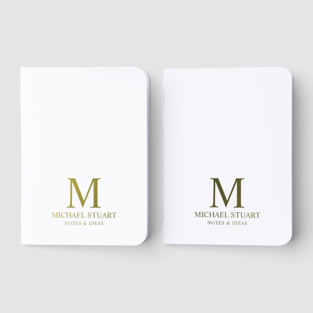 Personalized Monogram Name Gold Pocket Notebook (Front)