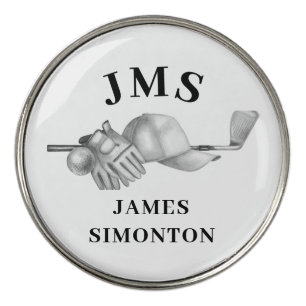 Personalized Monogram Name Golf Club Hat Glove Ball Marker