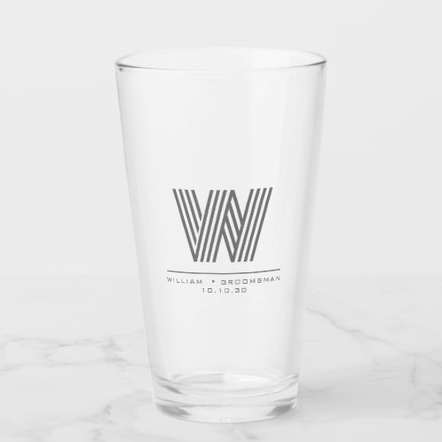 Personalized Monogram Name Groomsman Glass