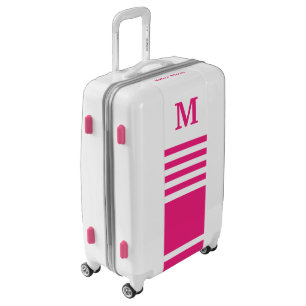 Personalized Monogram Name Hot Pink Luggage