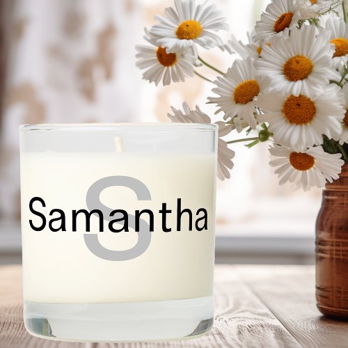 Personalized Monogram Name Initial  Scented Candle