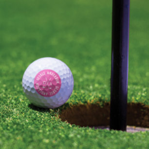 Personalized monogram & Name modern minimal Golf Balls