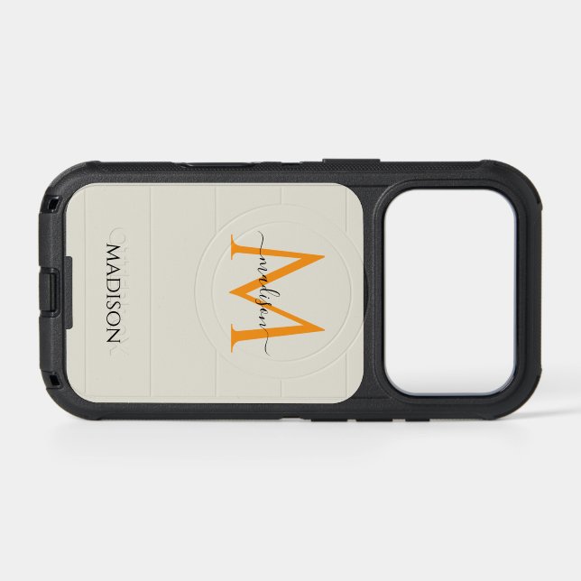 Personalized Monogram & Name  Otterbox iPhone Case (Back Horizontal)