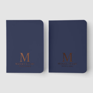 Personalized Monogram Name Rose Gold Notebook