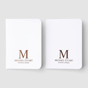 Personalized Monogram Name Rose Gold Notebook