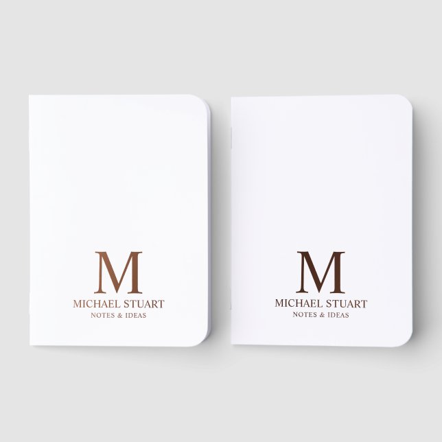 Personalized Monogram Name Rose Gold Notebook (Front)