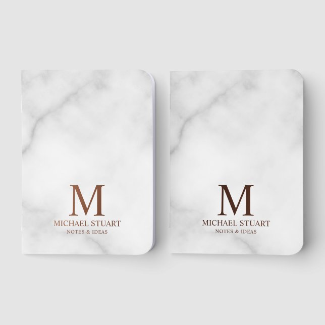 Personalized Monogram Name Rose Gold Notebook (Front)