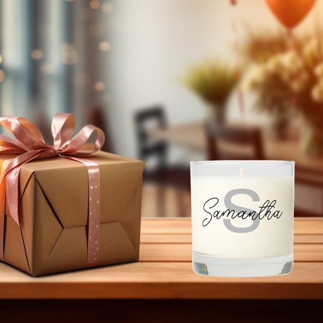 Personalized Monogram Name Script Initial  Scented Candle (Creator Uploaded)