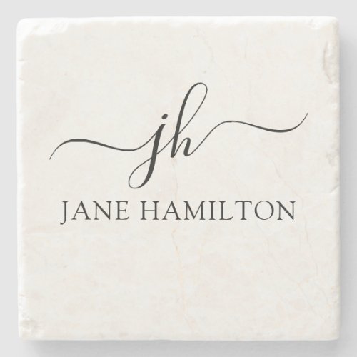 Personalized Monogram Name Stone Coaster