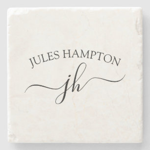 Personalized Monogram Name Stone Coaster