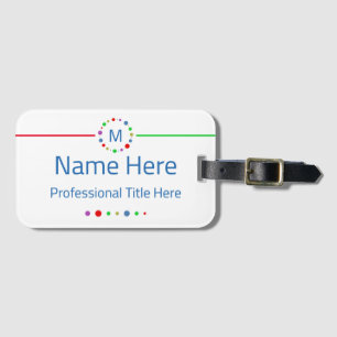 Personalized Monogram Name Title Elegant Colorful Luggage Tag
