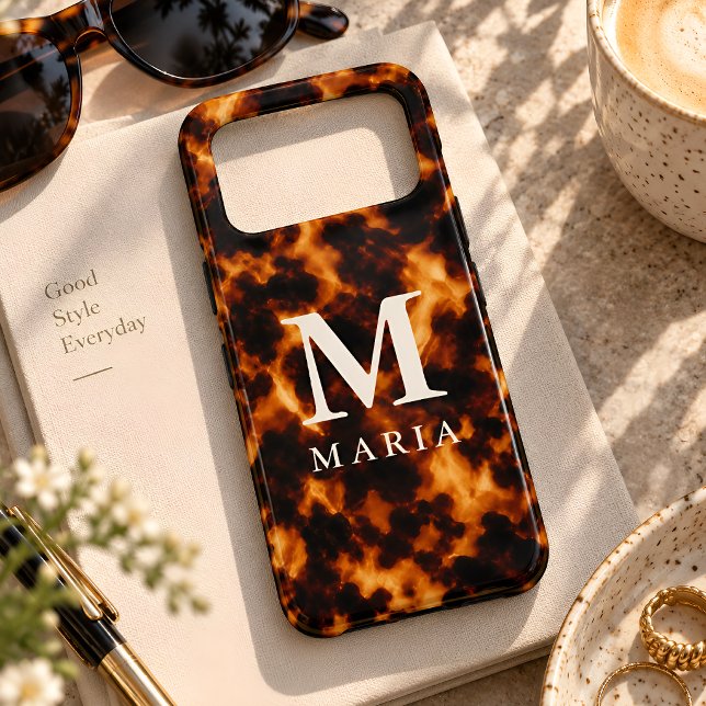 Personalized Monogram Name Tortoiseshell  Iphone Case (Creator Uploaded)