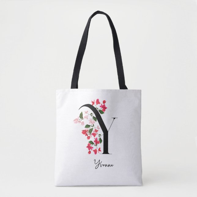 Personalized Monogram Name Tote Bag - Letter Y (Front)