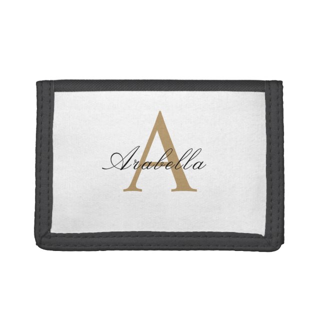   Personalized Monogram  Name  Tri-fold Wallet (Front)