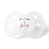 Personalized Monogram Name Watercolor Unicorn Baby Pacifier Personalized Monogram Name Watercolor Unicorn Baby Pacifier