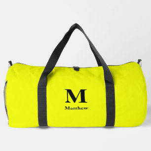 Personalized Monogram Name Yellow Duffle Bag