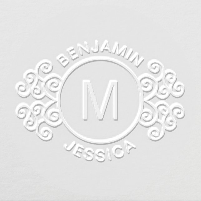 Personalized Monogram + Names Decorative Custom Embosser (Design)