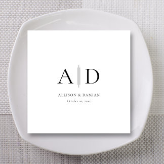 Personalized Monogram & Names Wedding Napkins