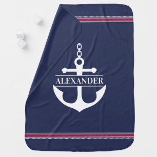 Personalized Monogram Nautical Baby Blanket