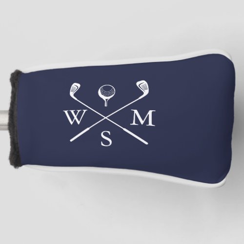 Personalized Monogram Navy Blue Golf Head Cover