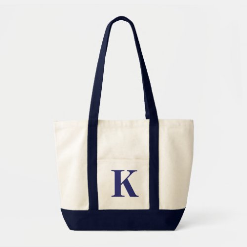 Personalized Monogram NAVY BLUE  NATURAL TOTE