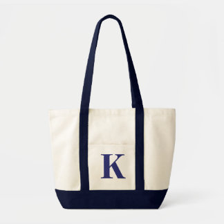 Personalized Monogram NAVY BLUE + NATURAL TOTE Bag