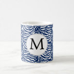 Personalized Monogram Navy Blue Zebra Stripes Coffee Mug at Zazzle