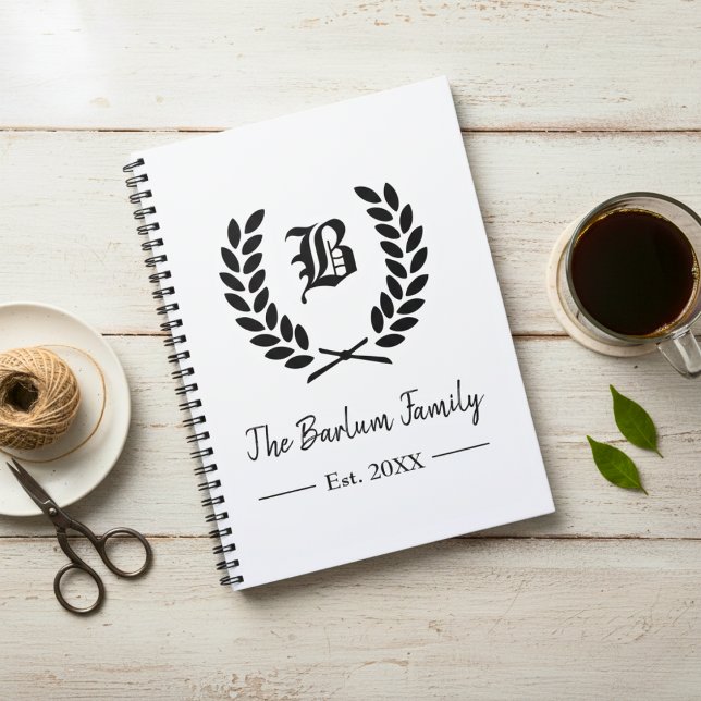 Personalized Monogram  Notebook (Personalized Monogram - 6.5" x 8, 80 Page Notebook)