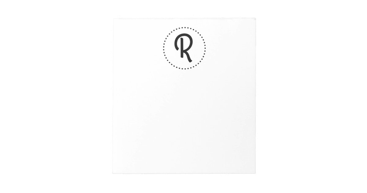 Personalized Monogram Notepad | Zazzle