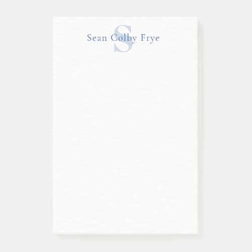 Personalized Monogram Notepad Post It Notes