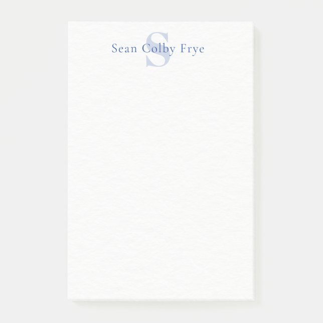 Personalized Monogram Notepad Post It Notes (Front)