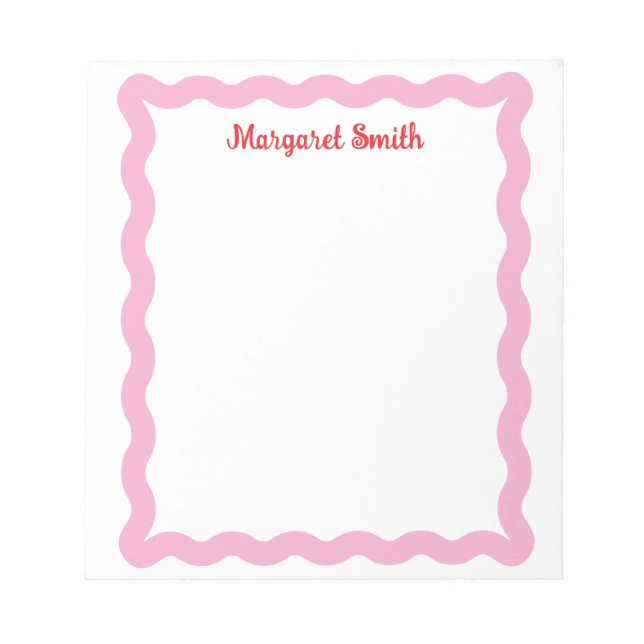 Personalized Monogram Notepads with Scallop Border (Front)