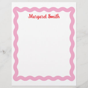 Personalized Monogram Notepads with Scallop Border Letterhead