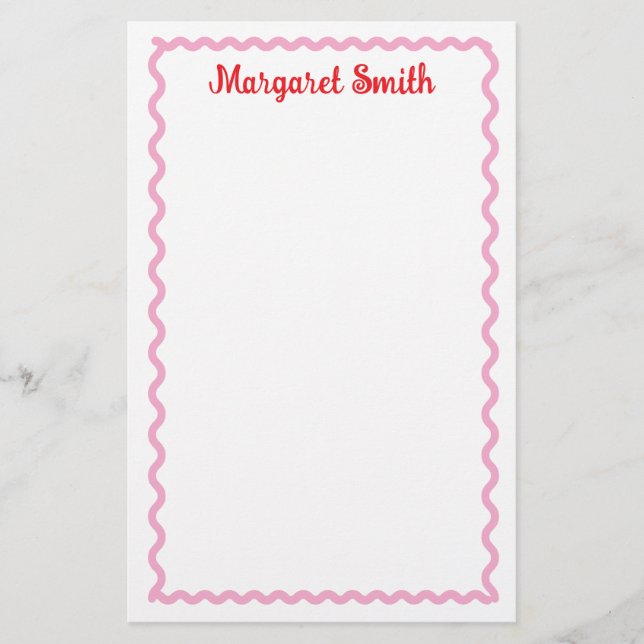 Personalized Monogram Notepads with Scallop Border Stationery (Front)