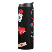 Personalized Monogram Nurse Art Design Funny Text Thermal Tumbler (Rotated Left)