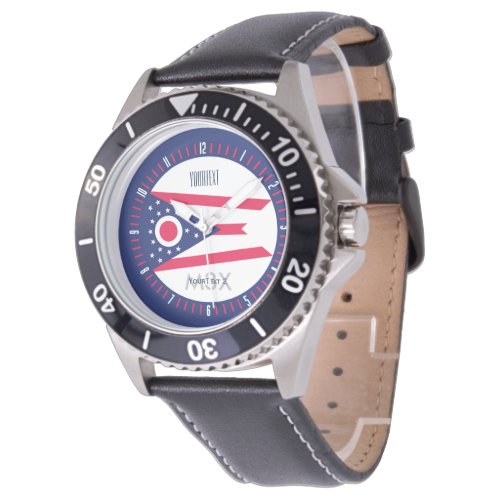 Personalized Monogram Ohio State Flag Watch Design