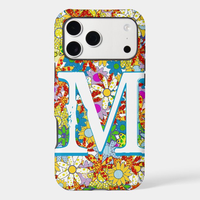 Personalized Monogram or Name Floral Pattern Case-Mate iPhone Case (Back)