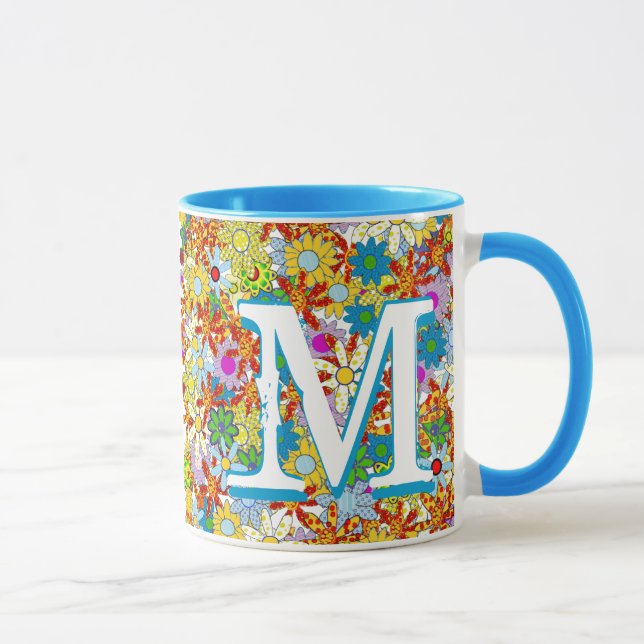 Personalized Monogram or Name Floral Pattern Mug (Right)