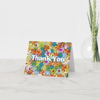 Personalized Monogram or Name Floral Pattern Thank You Card