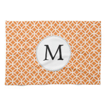 Personalized Monogram Orange double rings pattern Towel