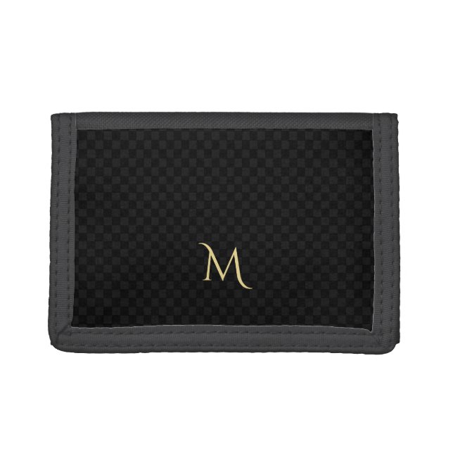 Personalized Monogram Pattern Trifold Nylon Wallet (Front)