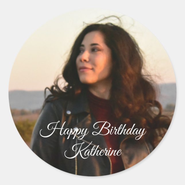 Personalized Monogram Photo and/or Name/Message  Classic Round Sticker (Front)