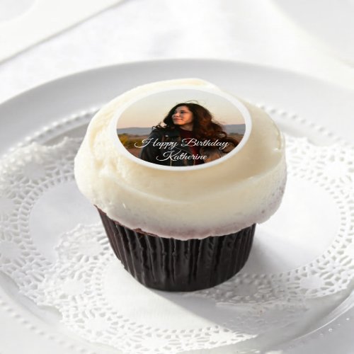Personalized Monogram Photo andor NameMessage  Edible Frosting Rounds