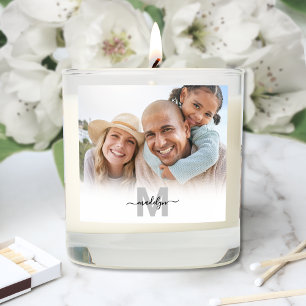 Personalized Monogram Photo Collage Scented Candle