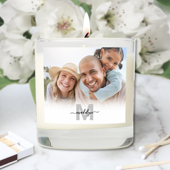 Personalized Monogram Photo Collage Scented Candle (Personalized Monogram Photo Collage Scented Candle)