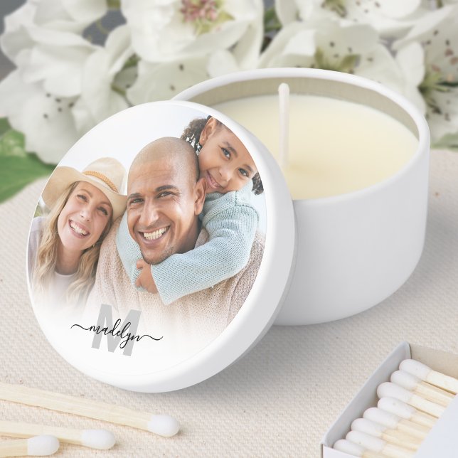 Personalized Monogram Photo Mini Candle Favors (Personalized Monogram Photo Mini Candle Favors)