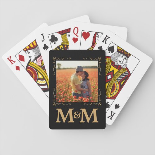 Personalized Monogram Photo Wedding Favor Poker Cards
