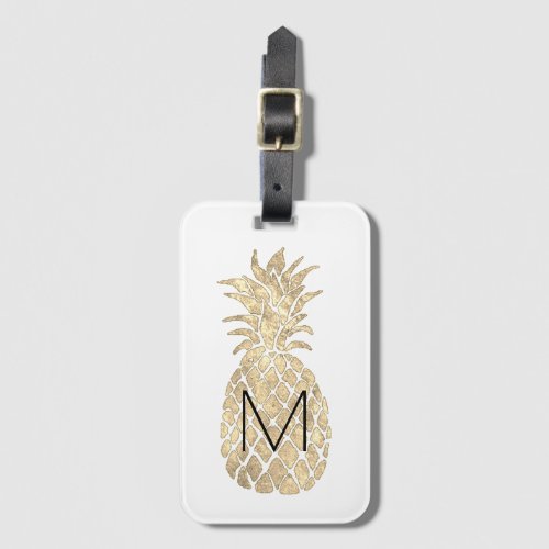 personalized monogram pineapple luggage tag