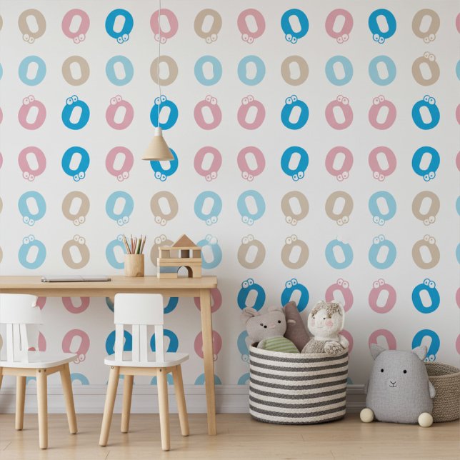 Personalized Monogram Pink Blue Kids Lettering Wallpaper (Creator Uploaded)