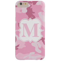Personalized Monogram Pink Camouflage Pattern Barely There iPhone 6 Plus Case